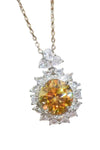 5 Carat Yellow Moissanite Pendant Necklace