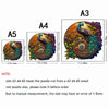 Round Peacock Bird Wooden Puzzle Adult kids Toy