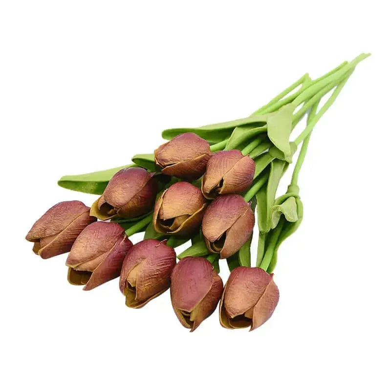 Artificial Tulip Flower Bouquet Stems, 10 Pieces