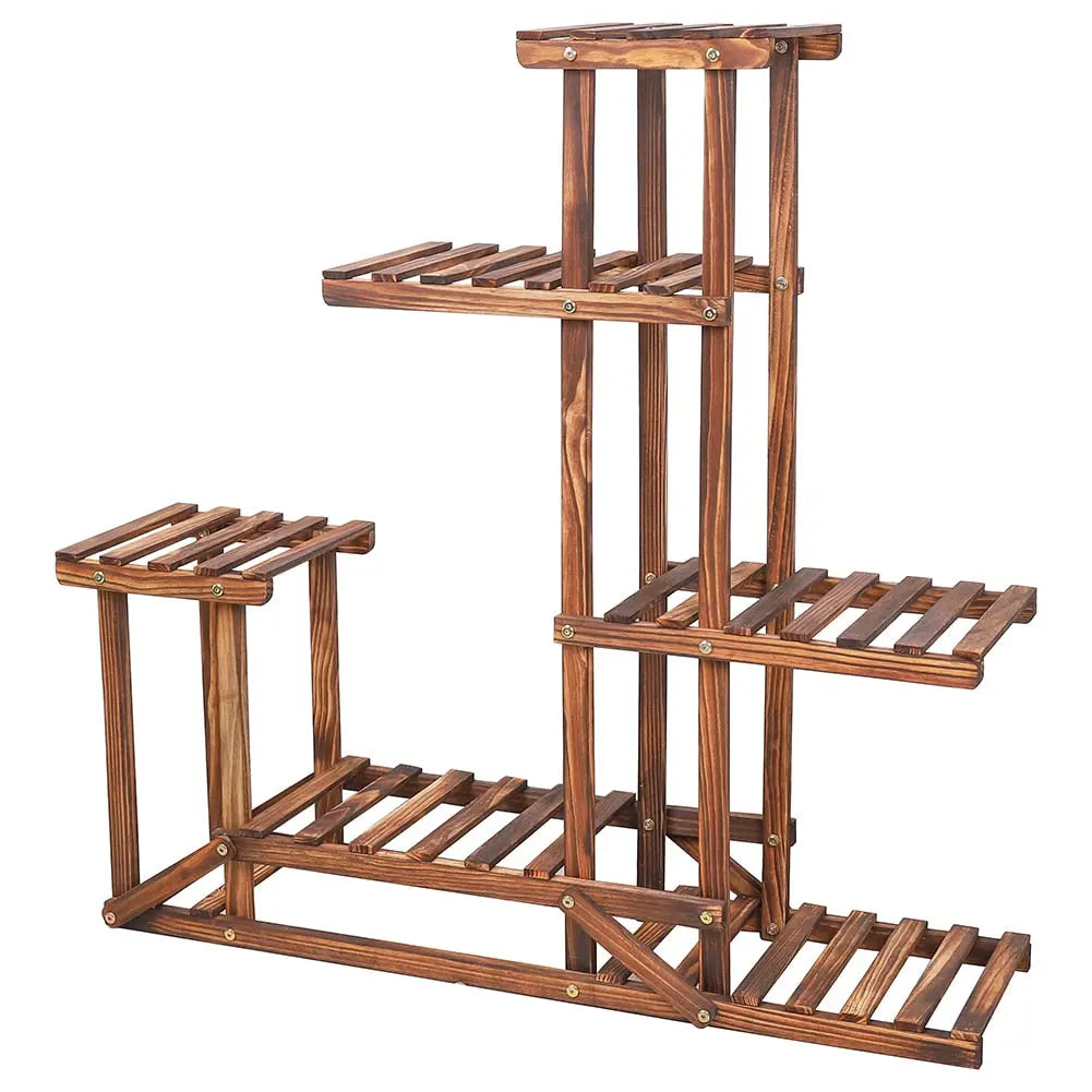 echo-friendly 6 Tier Indoor Wood Plant Stand