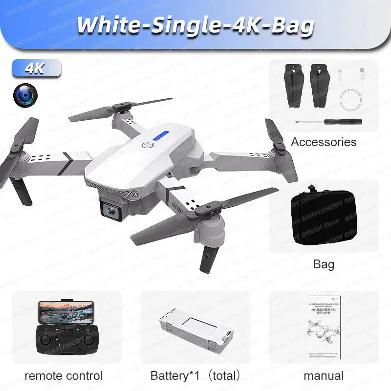 New RC 4K Professional Drone With 1080P Wide Angle Dual  Camera GRAYCEWODY Official Store