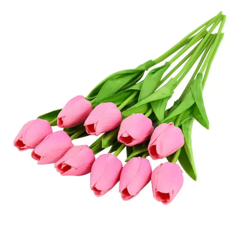 Artificial Tulip Flower Bouquet Stems, 10 Pieces