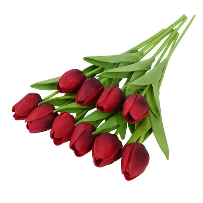 Artificial Tulip Flower Bouquet Stems, 10 Pieces