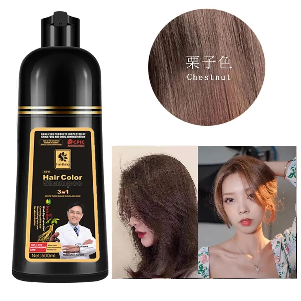 Instant Coloring Shampoo 3 In 1 Natural Black Color for Men Women Hair Dye Herbal Brown Hair Dye Hair Dye Shampoo Appliances Factory Store