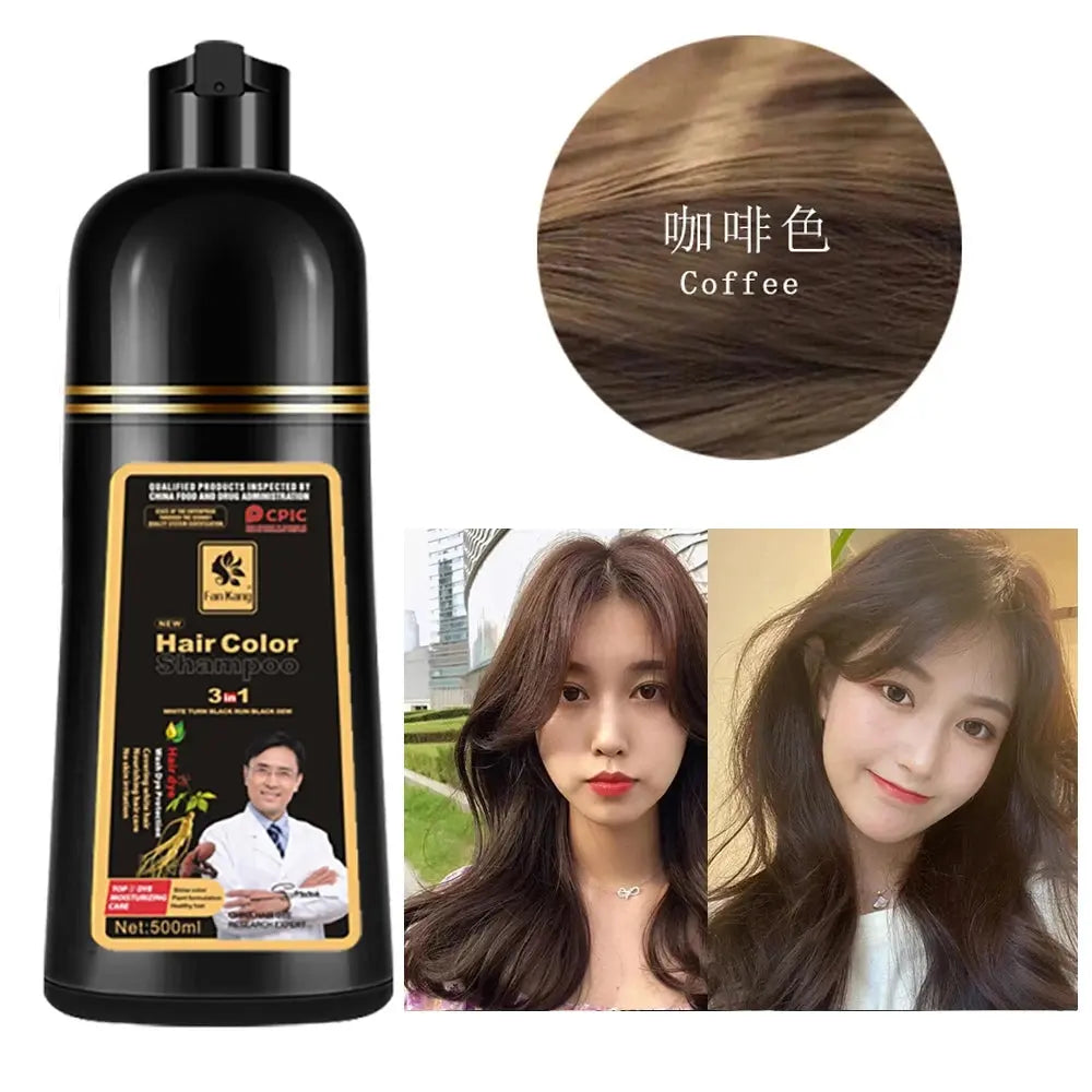 Instant Coloring Shampoo 3 In 1 Natural Black Color for Men Women Hair Dye Herbal Brown Hair Dye Hair Dye Shampoo Appliances Factory Store