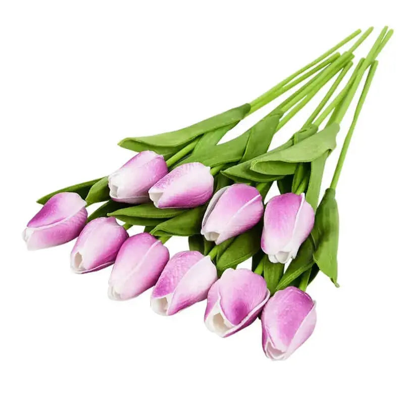 Artificial Tulip Flower Bouquet Stems, 10 Pieces