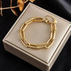 316L Stainless Steel Fashion Link Chain Bangle Charm Bracelets for Women