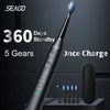 Seago Electric Sonic Toothbrush USB Rechargeable Adult 360 Days Long Battery Life with 4 Replacement Heads Gift SG-575