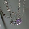 Crystal Heart Necklace for Women Girls New Trend