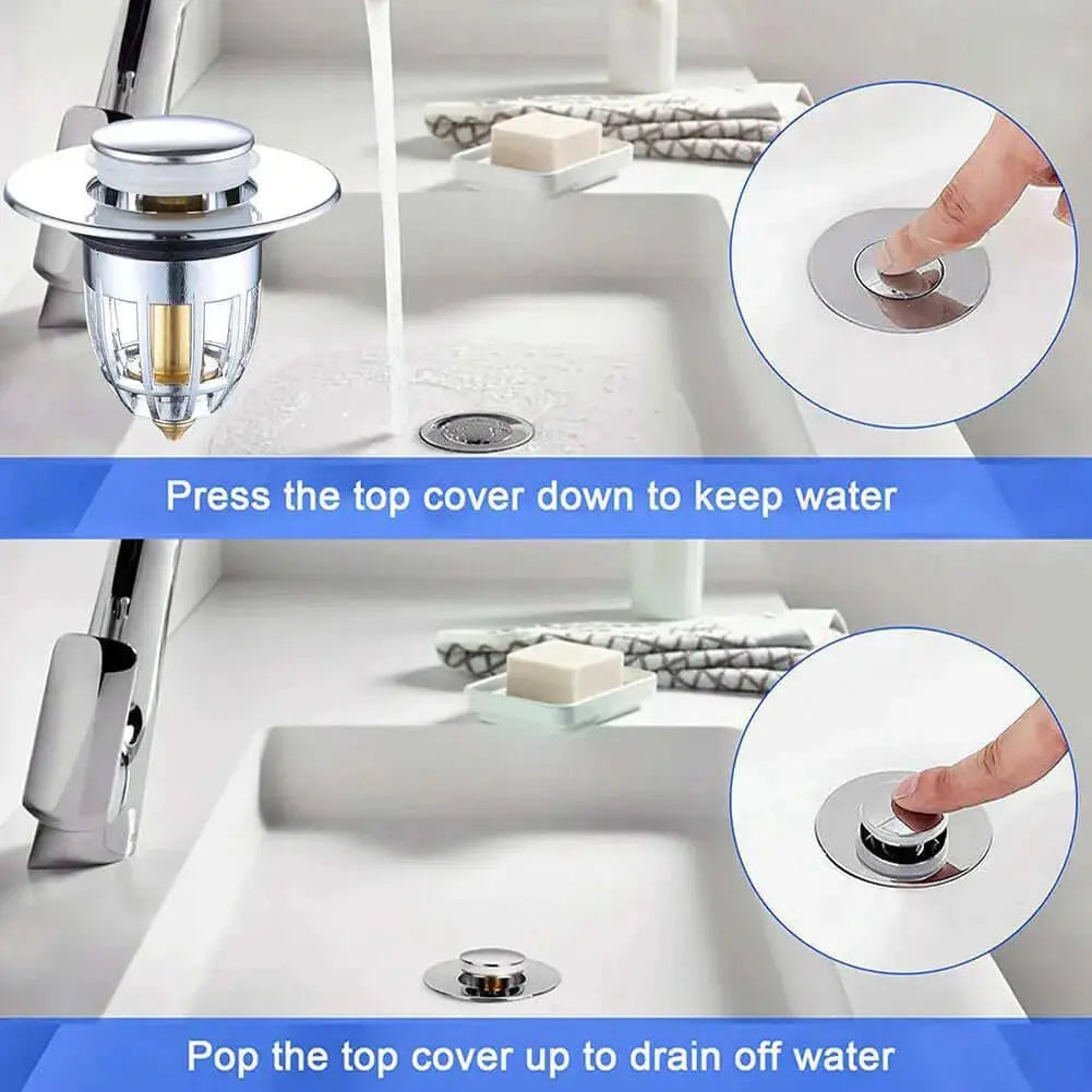 Press Bounce Basin Pop-up Drain Filter