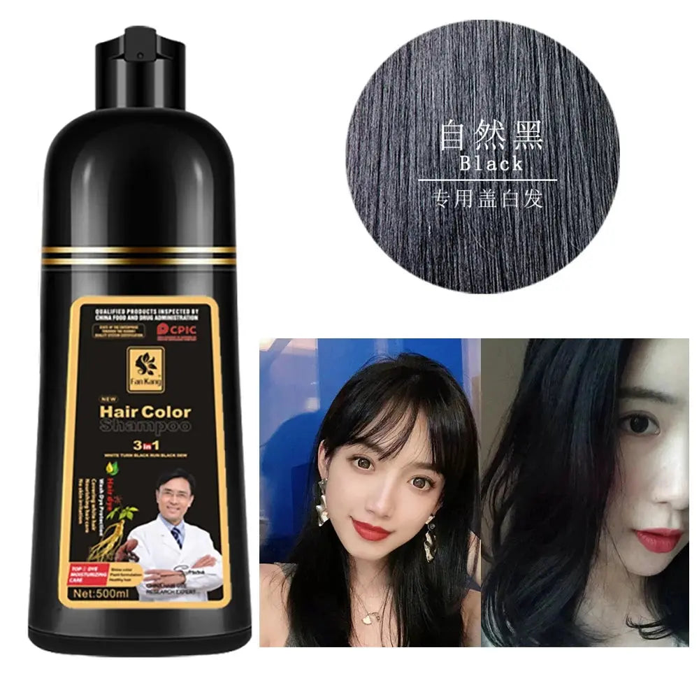 Instant Coloring Shampoo 3 In 1 Natural Black Color for Men Women Hair Dye Herbal Brown Hair Dye Hair Dye Shampoo Appliances Factory Store