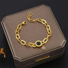 316L Stainless Steel Fashion Link Chain Bangle Charm Bracelets for Women