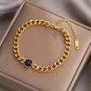 316L Stainless Steel Fashion Link Chain Bangle Charm Bracelets for Women