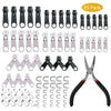 197/84/8pcs Zipper Repair Kit Zipper Replacement Puller For Clothing Tent Install Pliers Tool Stop Extension Luggage Clothing