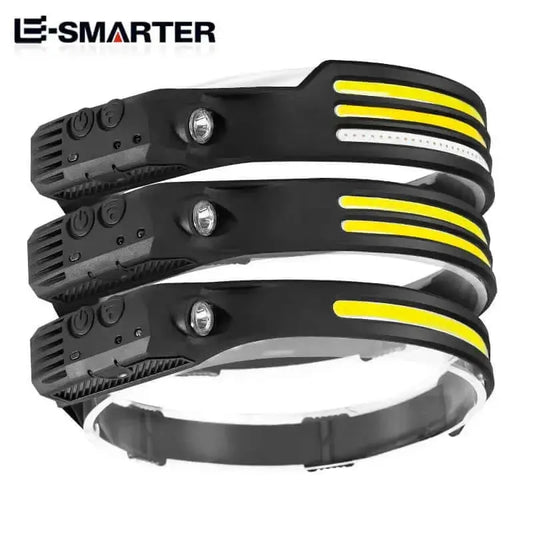 Eco=friendly Induction Headlamp COB LED Sensor Head Lamp Built-in Battery Flashlight USB Rechargeable Head Torch 5 Lighting Modes Headlight