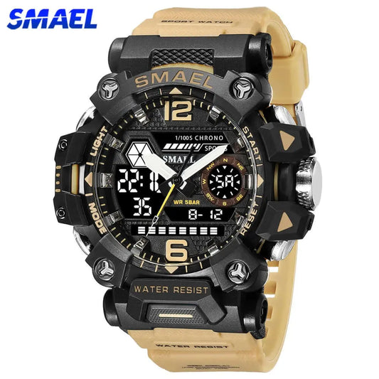 SMAEL Brand Outdoor Sport Mens Watch Digital-Analog Dual Display