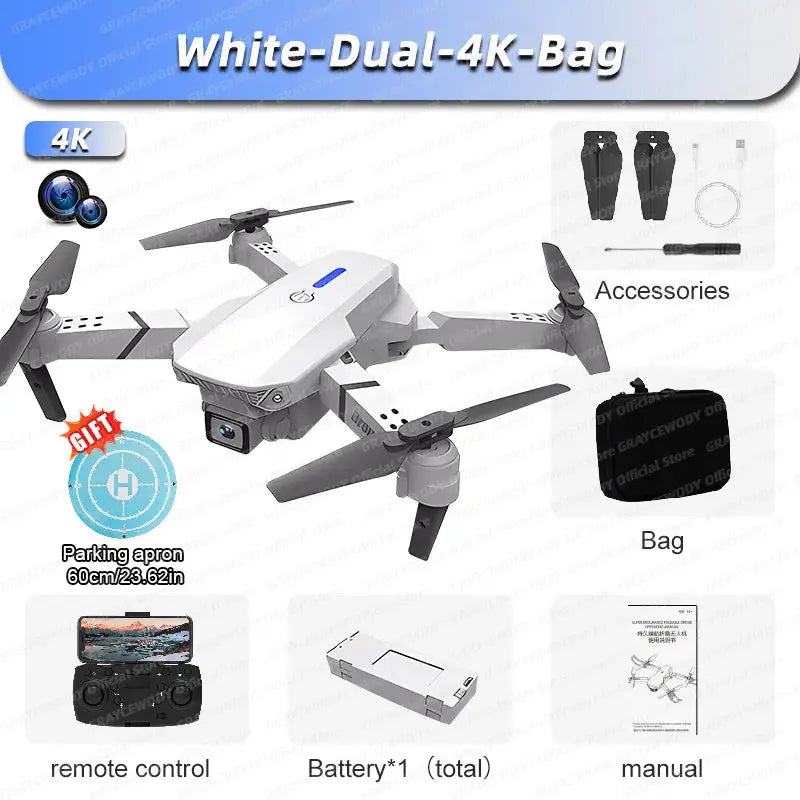 New RC 4K Professional Drone With 1080P Wide Angle Dual  Camera GRAYCEWODY Official Store