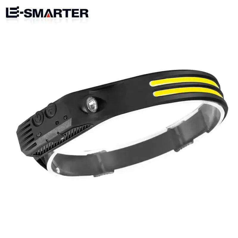 Eco=friendly Induction Headlamp COB LED Sensor Head Lamp Built-in Battery Flashlight USB Rechargeable Head Torch 5 Lighting Modes Headlight