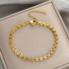 316L Stainless Steel Fashion Link Chain Bangle Charm Bracelets for Women