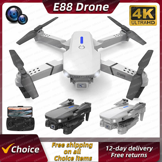 New RC 4K Professional Drone With 1080P Wide Angle Dual  Camera GRAYCEWODY Official Store
