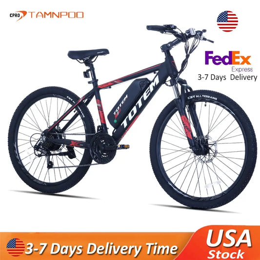 echo-friendly Electric Bike for Adults 350W Motor 36V 10.4Ah Fast Charge Removable Battery Up to 20MPH 21 Speed 26” Electric Mountain Bicycle