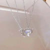 Crystal Heart Necklace for Women Girls New Trend