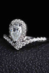 2 Carat Moissanite Teardrop Ring